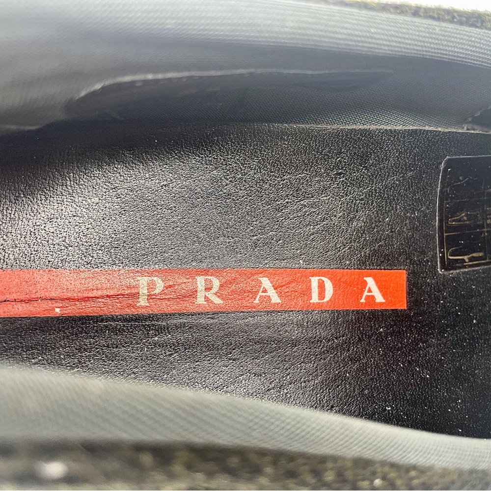AUTHENTIC PRADA Brown-Green Wool Loafer Moccasin with Rubber Sole Classy… - Picture 9 of 10